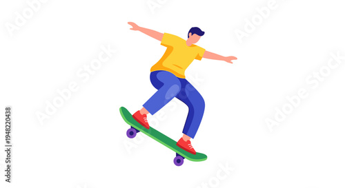 Young man performing skateboard trick aerial.