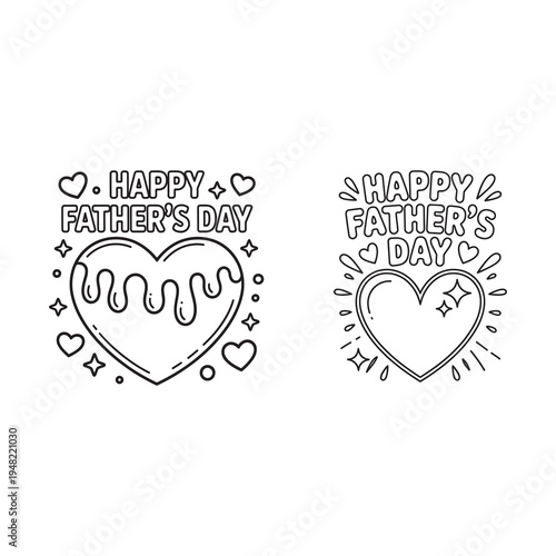 Two heartwarming illustration for Father's Day with happy and festive designs.