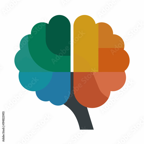 An abstract, colorful brain graphic representing intelligence and creativity, illustrating the complexity of thought processes in a visually striking and modern manner.