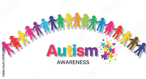 A colorful paper chain supports autism awareness and inclusivity