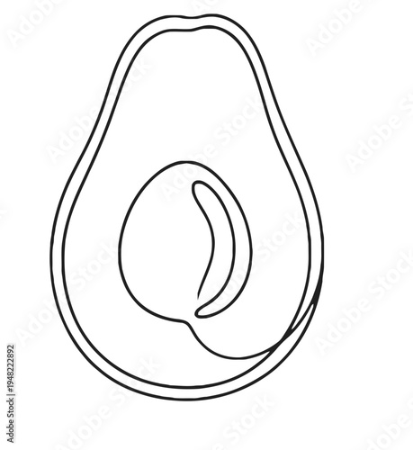 Avocado Line-Art Illustration als Vektor-Datei (AI & SVG)