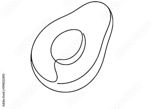 Avocado Line-Art Illustration als Vektor-Datei (AI & SVG)