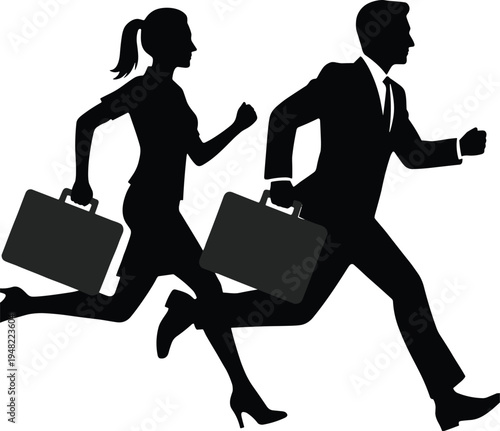 Set of black silhouettes featuring swimmers and divers in various action poses including jumping off diving boards and swimming isolated on white background for sports.