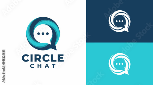 A modern circle chat logo, showcasing a message bubble that represents communication. It symbolizes connection, community, and the digital conversation landscape.