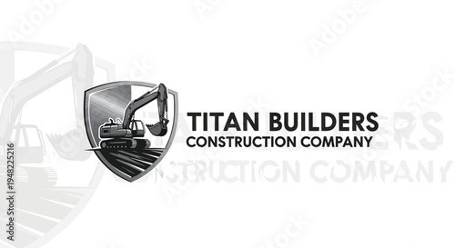 Excavator Logo for Construction Company - Titan Builders