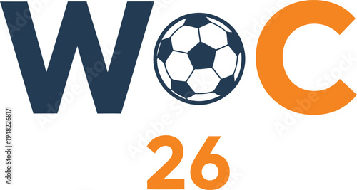 World cup 2026 soccer tournament celebration lettering numbers