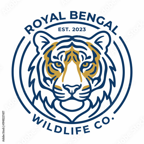 A striking logo featuring the majestic head of a Bengal tiger, encapsulating power and elegance, ideal for wildlife or conservation brands seeking to make a strong statement.