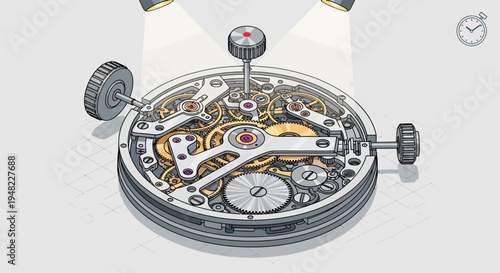 Watch Mechanism Illustration: Precision Engineering and Craftsmanship