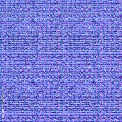 Woven Basket Weave Normal Map Texture, Seamless Textile Fabric Background