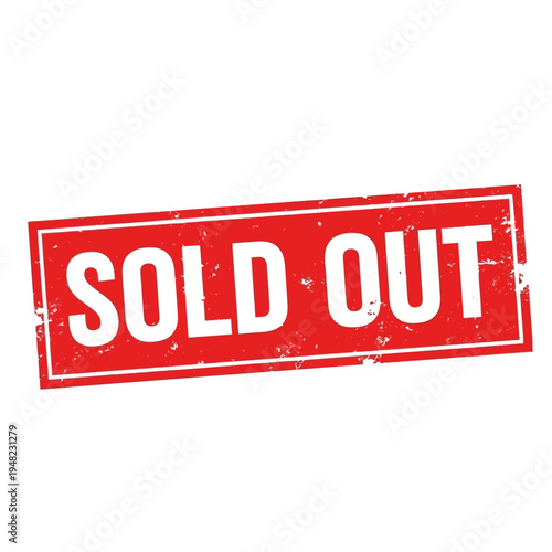 Red sold out stamp indicating item availability status