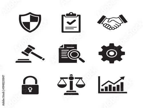 Professional compliance icon collection for beautiful governance and policy visuals