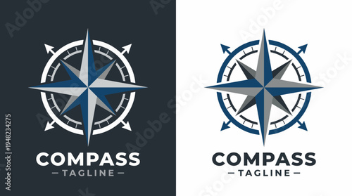 This logo showcases a stylish compass with rich detail, symbolizing guidance and navigation, perfect for travel businesses and brands focused on adventures.