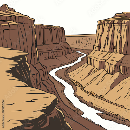 A river running through a canyon with steep cliffs