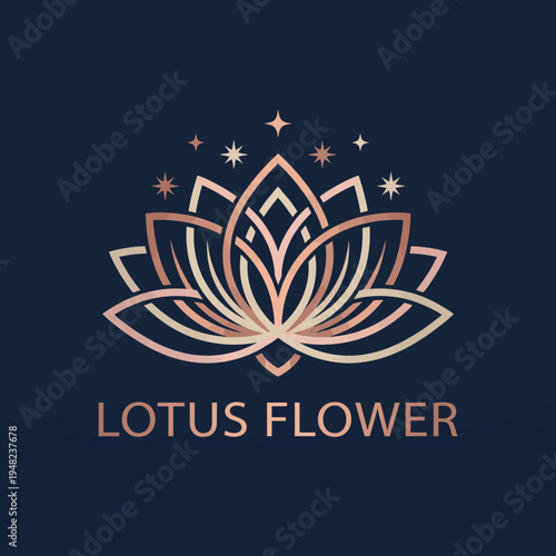 This stunning lotus flower logo reflects serenity and purity, ideal for yoga studios, wellness brands, and spa centers looking to convey a message of tranquility and mindfulness.