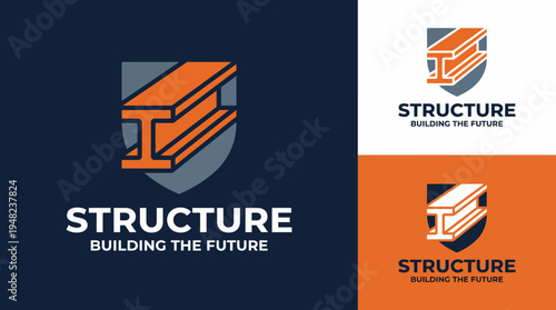 This logo features a bold structure design with an I-beam and shield outline, illustrating strength, reliability, and innovation in the construction industry.