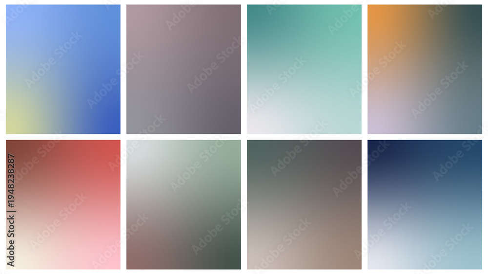 Obraz premium Soft pastel gradient background bundle with modern abstract color blends