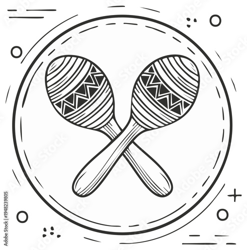 Hand drawn maracas illustration for music related projects in vector format