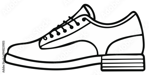 Outline of a men's classic leather shoe with laces