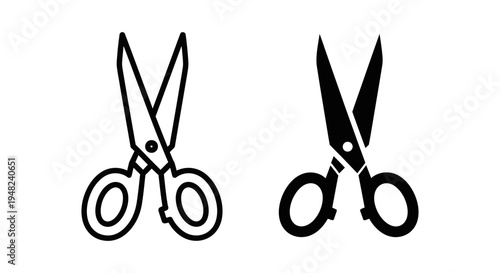 A pair of scissors and a pair of shears on a white background