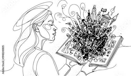 GIRL WITH SEVERAL THINKING DESIGN 