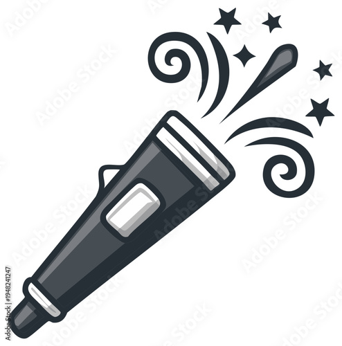 Confetti Cannon: Party Poppers Shooting Stars and Swirls, Celebration, Event, Festive Fun