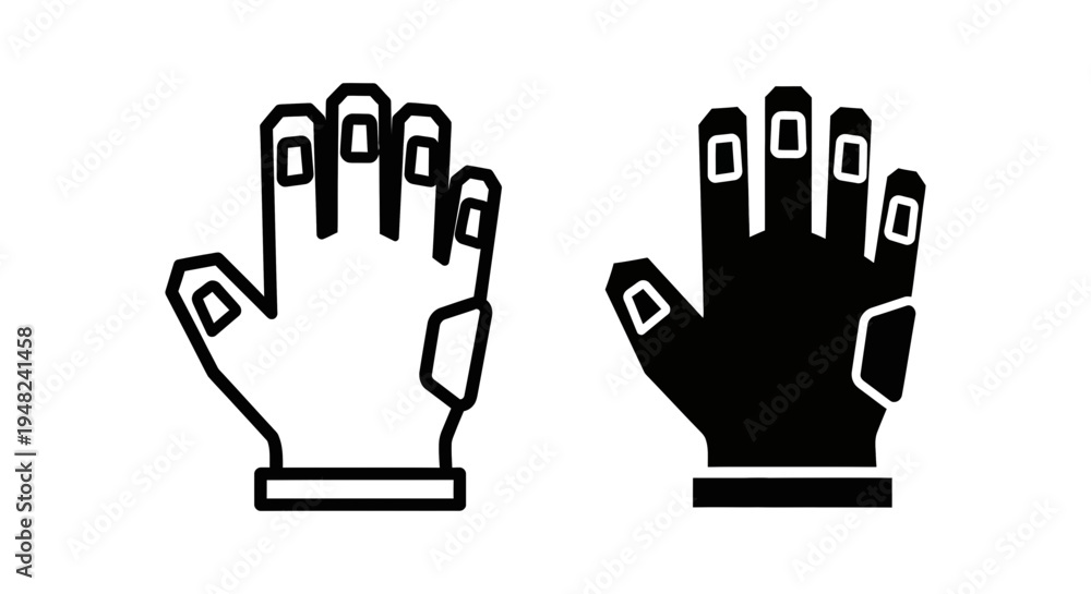 Obraz premium A pair of gloves in black and white colors on a plain background