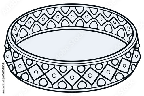 Decorative Geometric Patterned Dish Outline