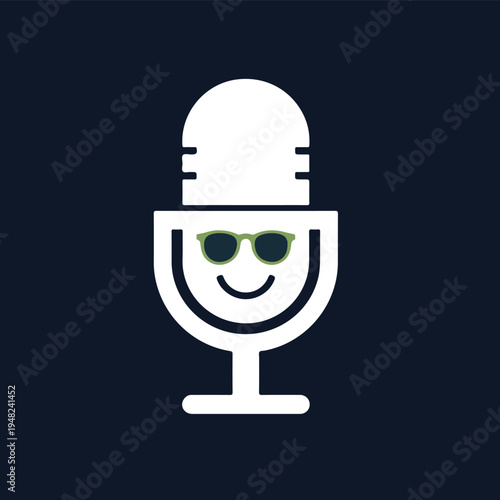 Podcast company icon logo design 