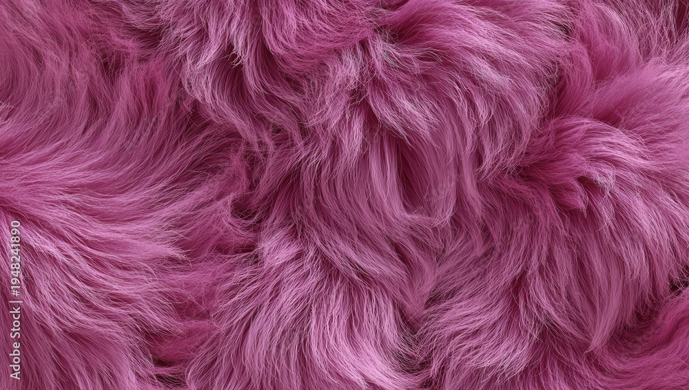 Obraz premium Soft pink fur texture with long fibers, showing natural patterns and flows in a close-up view from a creative perspective