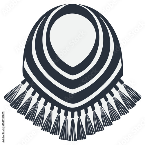 Stylish decorative scarf with bold stripes and fringe detail