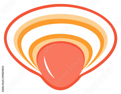 Stylized Seashell Vector Illustration Featuring Warm Pastel Color Palette and Minimalist Design Aesthetic for Marine Life Concepts