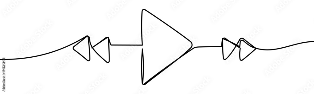 Εκτύπωση καμβά Media control symbols including play, rewind, fast forward and backward vector illustration