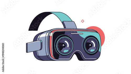 Modern virtual reality headset with adjustable straps and large lenses isolated on a white background for gaming and technology news.