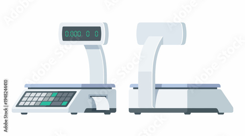 This image illustrates a digital weighing scale with a simple and clean design, emphasizing precision in measurement and its utility in various domestic and industrial applications today.