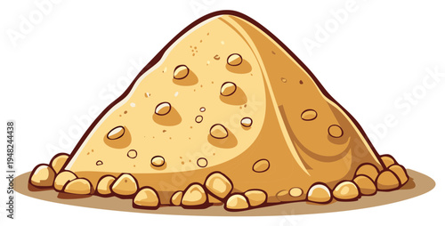 Pile of Yellow Sand with Small Pebbles and Grains