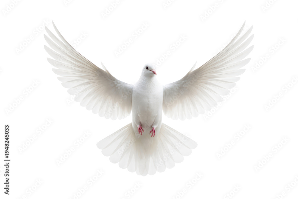 Fototapeta premium PNG White dove in flight serenity