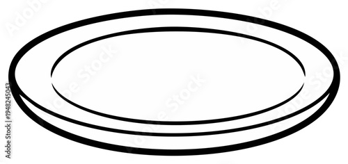Simple Outline of an Oval Plate or Saucer with Clean Lines