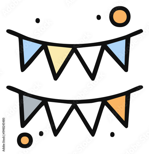 Colorful Triangle Bunting Flags for Celebration and Decoration