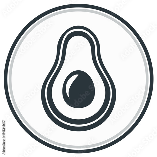 Simple Avocado Icon Flat Design Symbol for Healthy Food and Nutrition Concepts