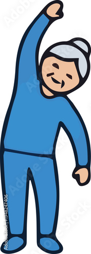 World Health Day an active senior woman stretching, highlighting robust health and vital medical care, promoting global well-being, active aging