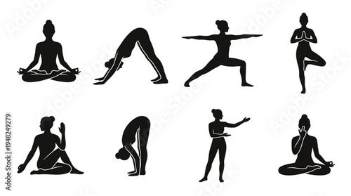 Yoga Vector Silhouettes for Fitness, Wellness, and Design