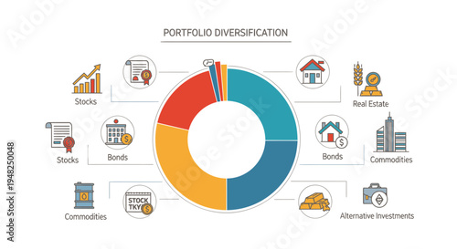 Unlock Financial Stability Visual Guide to Investment Portfolio Diversification, Explaining Asset Allocation Strategies for Growth and Risk Management