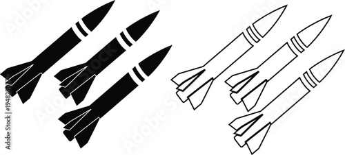 Illustration of various missile designs