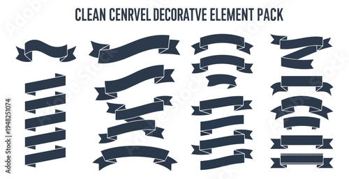Decorative ribbons set vector elements design for graphic resources