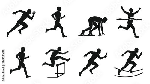Running Vector Silhouettes for Athletics and Sports Design