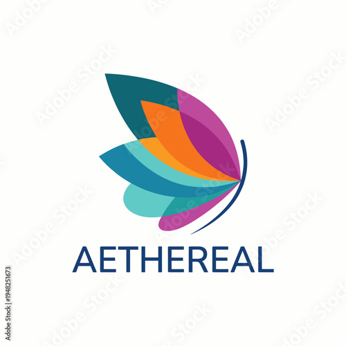 A vibrant and modern butterfly logo design featuring multiple colors, ideal for businesses in creative and innovative industries looking for a unique identity.