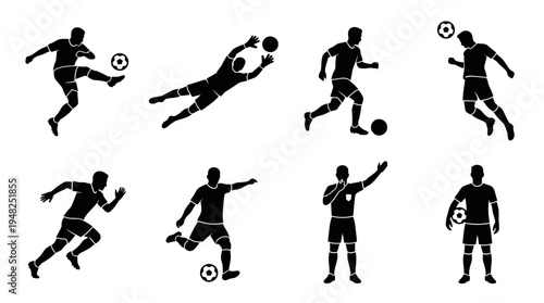 Soccer Vector Silhouettes for Sports Training and Design