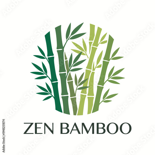 This logo features elegant bamboo stalks in green shades, representing serenity and nature. The design is ideal for brands focused on wellness, relaxation, and eco-friendliness.