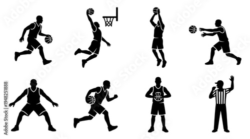 Basketball Vector Silhouettes for Sports Training and Design