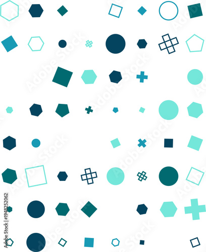pattern grid square Abstract geometric shapes pattern in blue and green colors seamless background design